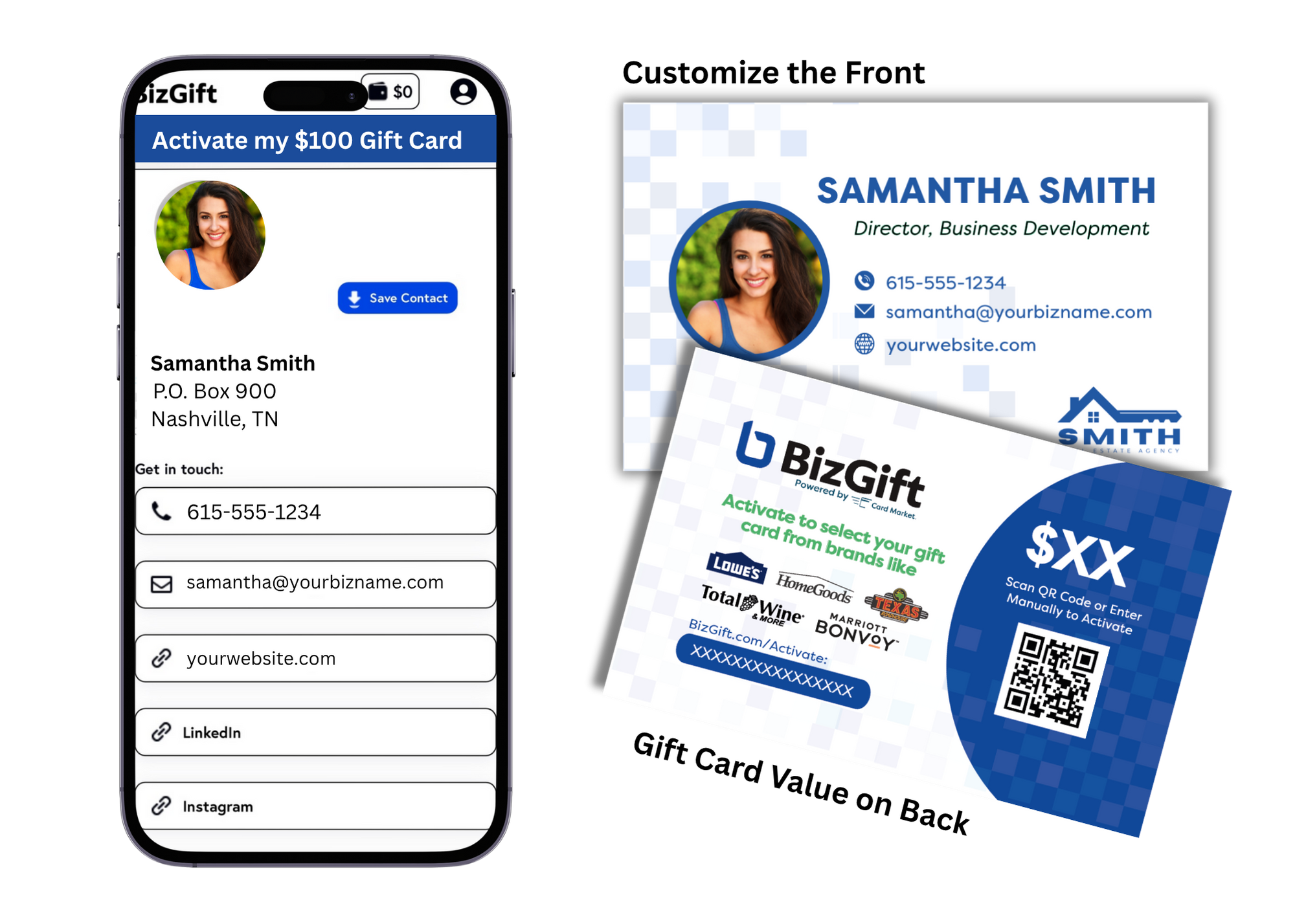 BizGift Mobile & Double-sided Cards - Option b transp back